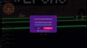 Dialogfenster im Metaverse Decentraland, bei dem gefragt wird, ob ein Link tatsächlich geöffnet werden soll.
