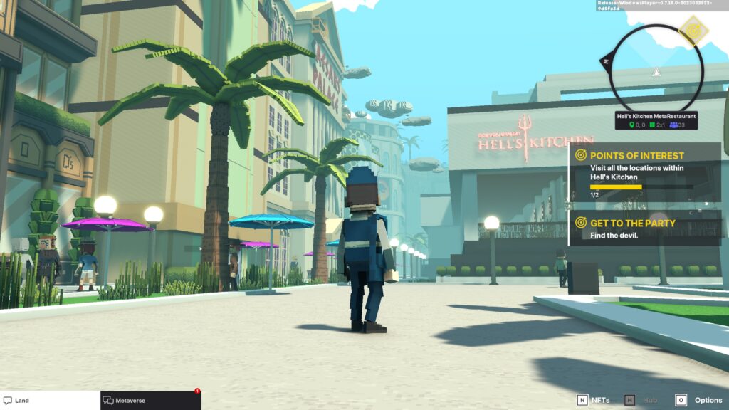 Screenshot aus dem Metaverse The Sandbox im "Hell's Kitchen" Event
