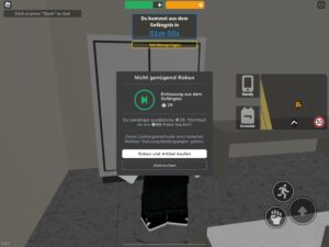 Screenshot aus dem Spiel Roblox. Gegen Echtgeld können Spieler:innen die Zeit im Gefängnis überspringen.